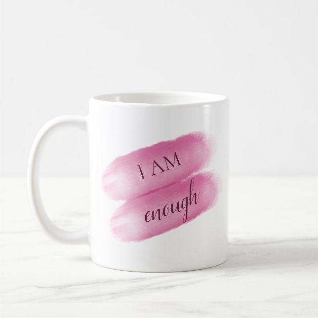 Einfaches Inspirierend Zitat - ich bin genug Bejah Kaffeetasse (Links)