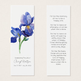 Einfaches Iris-Trauer-Gedenk-Lesezeichen