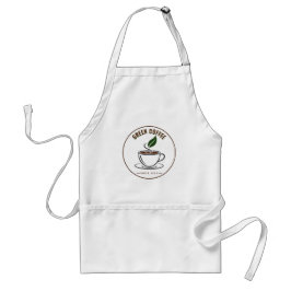 Einfaches Kaffeetassen-Logo mit Blatt Schürze
