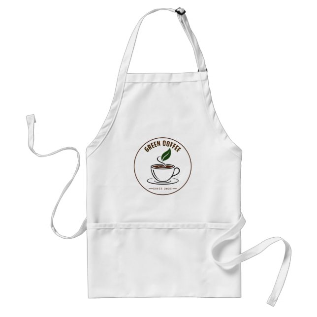 Einfaches Kaffeetassen-Logo mit Blatt Schürze (Vorne)