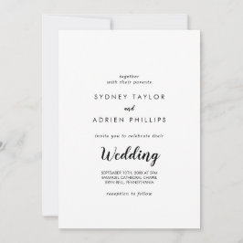 Einfaches kalligrafisches Foto Informelle Hochzeit Einladung