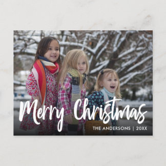 Einfaches kalligrafisches Foto Weihnachten Postkarte