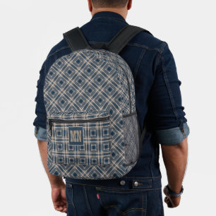 Einfaches, kariertes Shirt Bedruckter Rucksack