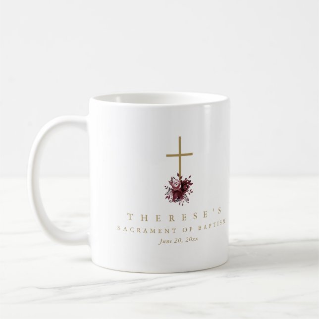 Einfaches katholisches Foto der Roten Flora Kaffeetasse (Links)