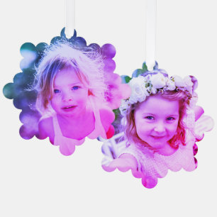 Einfaches Kinderfoto-Andenken Süß Ornament Karte