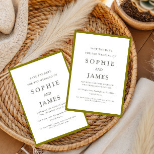 Einfaches klassisches chic Farbe Save-the-Date Ho Einladung