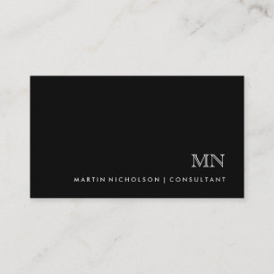 Einfaches klassisches männliches Monogramm auf Visitenkarte