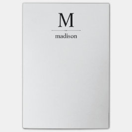 Einfaches klassisches Schwarzweiss-Monogramm Post-it Klebezettel
