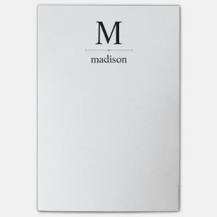 Einfaches klassisches Schwarzweiss-Monogramm Post-it Klebezettel