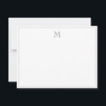 Einfaches klassisches Vintag-graues Grenzschreiben Mitteilungskarte<br><div class="desc">Einfache Klassische Vintag-graue Border Initial Letter Note Card.</div>