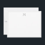 Einfaches klassisches Vintag-graues Grenzschreiben Mitteilungskarte<br><div class="desc">Einfache Klassische Vintag-graue Border Initial Letter Note Card.</div>