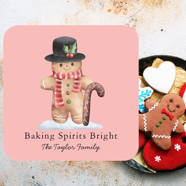 Einfaches klassisches Weihnachtsgebäck Quadratischer Aufkleber (Von Creator hochgeladen)