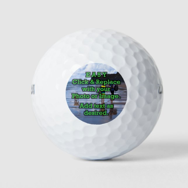 Einfaches Klicken und Ersetzen von Bildern, um Ihr Golfball (Vorderseite)