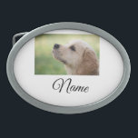 Einfaches Kolorful tier add name foto custom throw Ovale Gürtelschnalle<br><div class="desc">Design für Tierliebhaber</div>