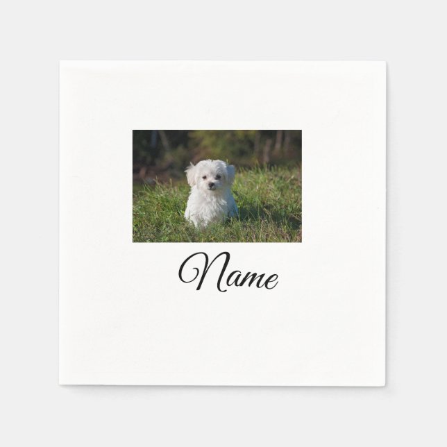 Einfaches Kolorful tier add name foto custom throw Serviette (Vorderseite)