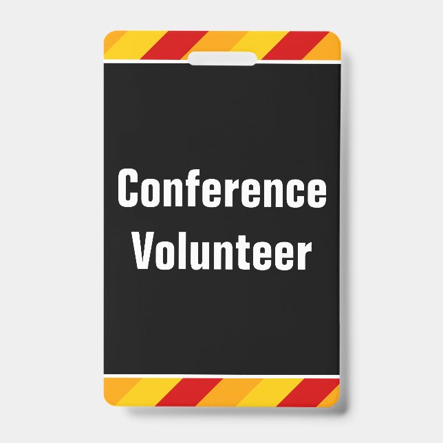 Einfaches "Konferenz-Freiwillig-" Abzeichen Ausweis (Vorderseite)
