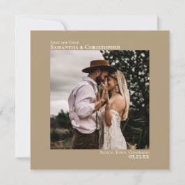 Einfaches Künstlerisches Minimal Foto Mocha Tan We Save The Date