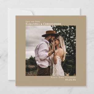 Einfaches Künstlerisches Minimal Foto Mocha Tan We Save The Date