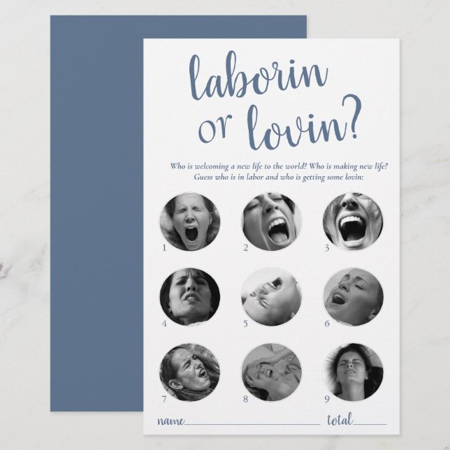 Einfaches Labor oder Lovin | Dusty Blue Game Card (Vorne/Hinten)