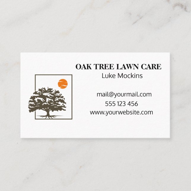 Einfaches Landscaping-Logo für Rasenpflege Visitenkarte (Vorderseite)