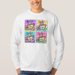 Einfaches Langarm-T-Shirt - Pop Art Hot Dog mit C T-Shirt