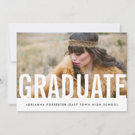 Einfaches Lässiges Chic Graduate Foto Einladung