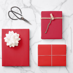 Einfaches Lava Liverpool Lust Rot Shades 3 Töne Geschenkpapier Set