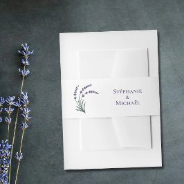 Einfaches Lavendel-Hochzeitseinladungs-Bauchschnur Einladungsbanderole