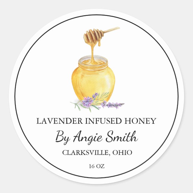 Einfaches Lavendel-Label Runder Aufkleber (Vorderseite)