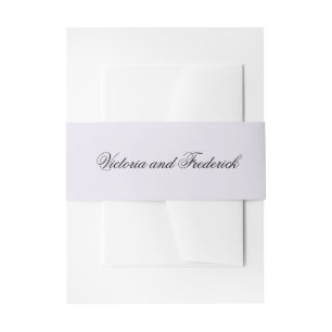 Einfaches Lavendel Pastell-Lila Elegante Hochzeit Einladungsbanderole