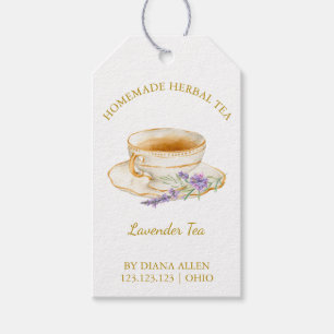 Einfaches Lavendel-Tee-Hängeschild l Weiß Geschenkanhänger