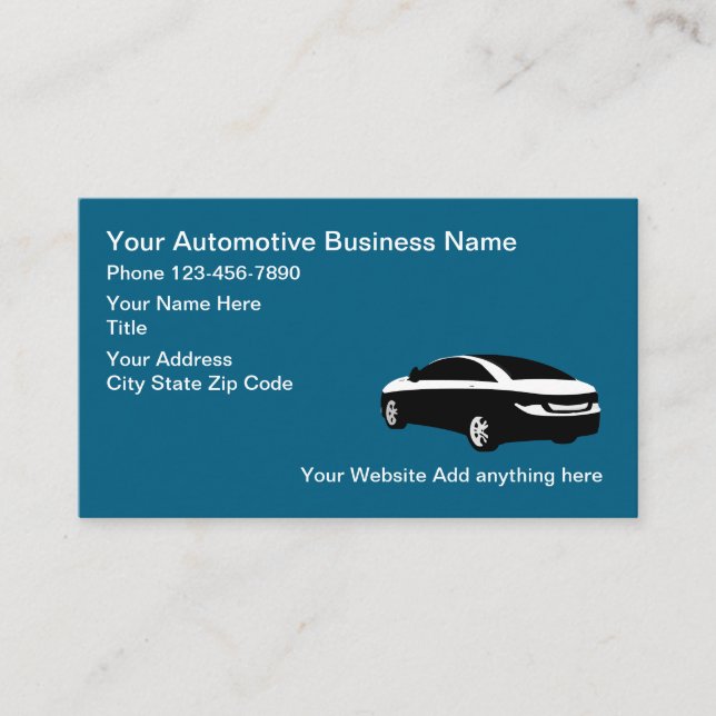 Einfaches Layout von Visitenkarten für Automotive Visitenkarte (Vorderseite)