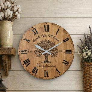 Einfaches Leben, Volles Herz   Benutzerdefinierte  Große Wanduhr