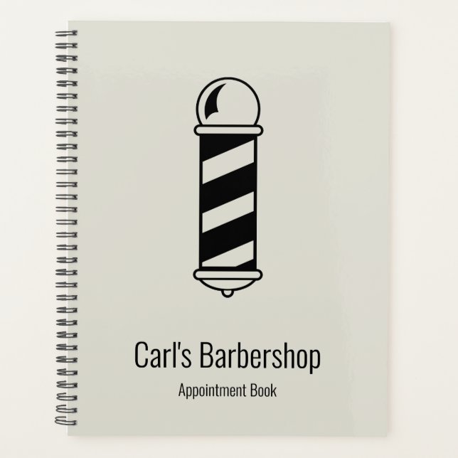 Einfaches leicht graues Barbershop-Stellenbuch Planer (Vorderseite)