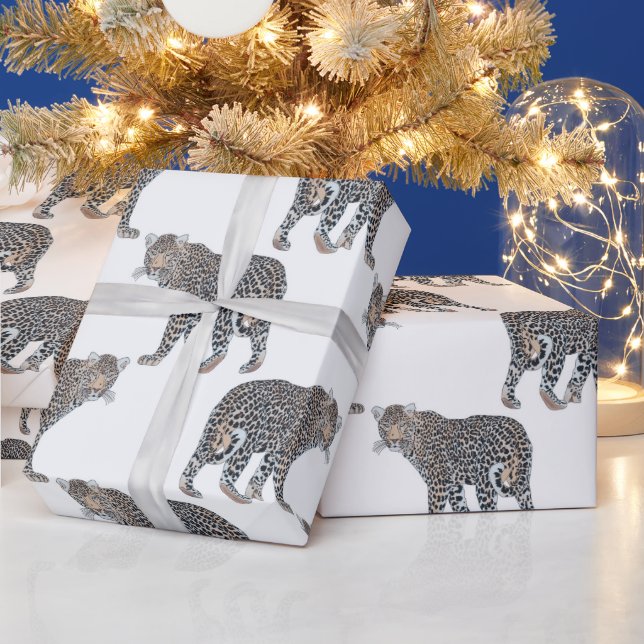 Einfaches Leopard-Tiermuster Geschenkpapier (Feiertage)