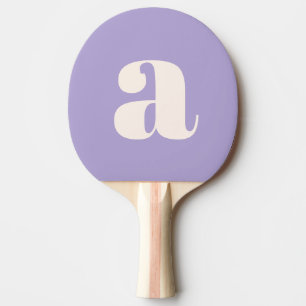 Einfaches Lila Lavendel Fett Retro Monogramm Initi Tischtennis Schläger