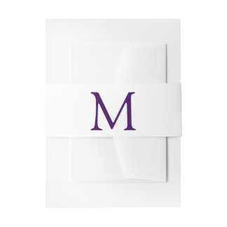 Einfaches lila und weißes Monogramm Einladungsbanderole