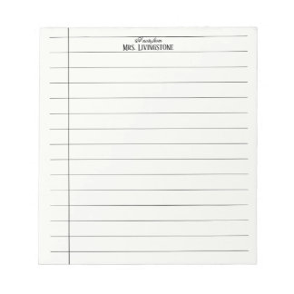 Einfaches Linien-Lehrer-Notizbuch Notizblock