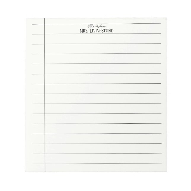 Einfaches Linien-Lehrer-Notizbuch Notizblock (Vorderseite)
