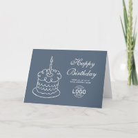Einfaches Logo Dusty Blue Kuchengeschäft Geburtsta