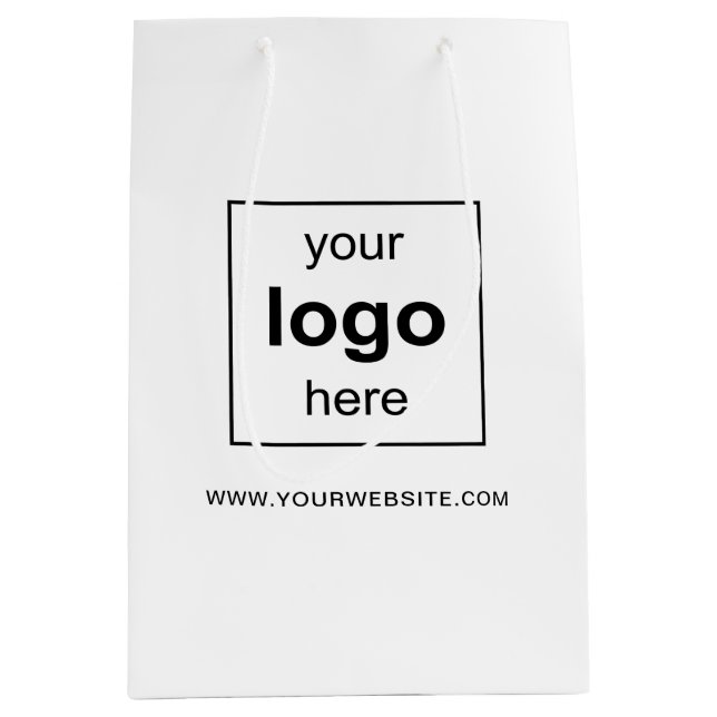 Einfaches Logo für das White Custom Business Mittlere Geschenktüte (Vorderseite)