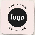 Einfaches Logo für den Text Getränkeuntersetzer<br><div class="desc">Fügen Sie Ihr eigenes Logo und Textauswahl zu diesem Design hinzu. Entfernen Sie den oberen oder unteren Text,  wenn Sie es vorziehen. Minimalistisch und beruflich. Ideal für die Mitarbeiterwerbung oder als Werbemittel für Ihre Kunden und Kunden.</div>