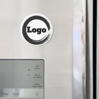 Einfaches Logo für die Werbeaktion Schwarz-weißer Magnet