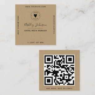 Einfaches Logo für Papier-QR-Code für geometrische Quadratische Visitenkarte