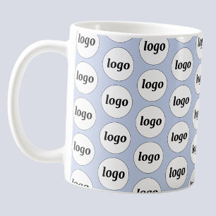 Einfaches Logo-Geschäfts-Branding-Muster Hellblau Kaffeetasse