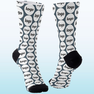 Einfaches Logo Geschäfts Muster Holzkohlegrau Socken