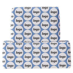 Einfaches Logo-Geschäftsmodell Blau Geschenkpapier