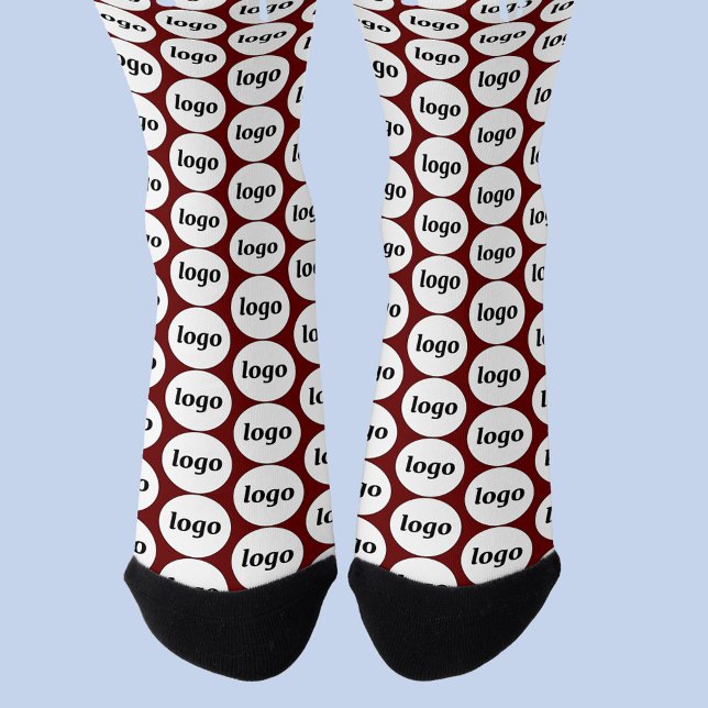 Einfaches Logo-Geschäftsmodell Burgundy Socken (Simple logo pattern business branding promotional socks)