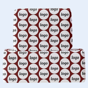 Einfaches Logo-Geschäftsmodell Dunkelrotes Burgund Geschenkpapier