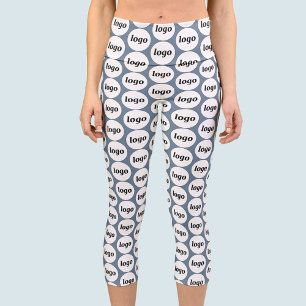 Einfaches Logo-Geschäftsmodell Dusty Blue Capri Leggings